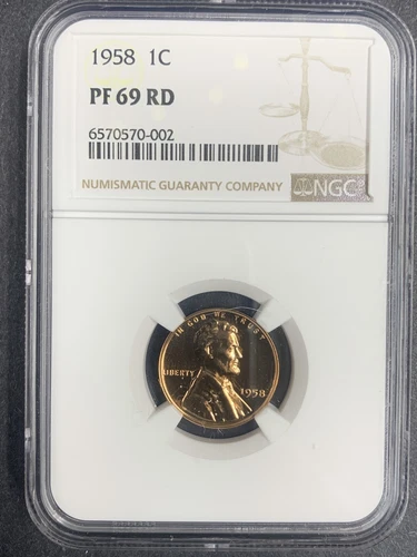 1958 Lincoln Cent, PF 69 Red NGC. (9461)