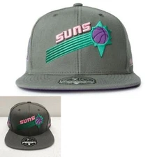 Phoenix Suns Mens Fitted Hat Cap 7 3/8 Gray Mitchell & Ness NBA Basketball New