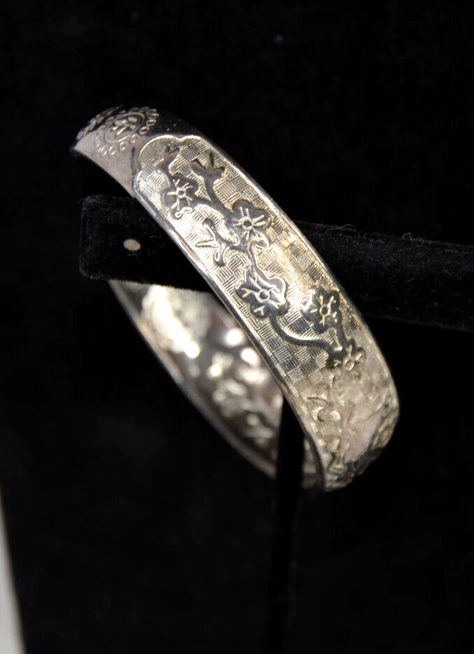 Pulsera Pájaro Flor Cerezo Plateado Flor Brazalete Cuervo Urraca De Colección Cuervo Foto 3 de 4