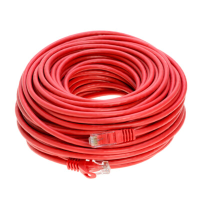 CAT6 Ethernet Patch Cord RJ-45 LAN Network Cable Red 50FT- 200FT Multi-Pack LOT