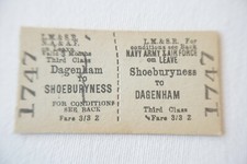 Dagenham to Shoeburyness LMS Railway Train Ticket