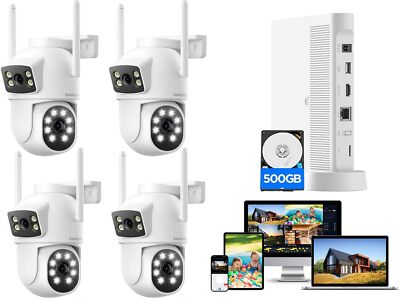  TOGUARD WLAN Überwachungskamera Set 10CH Videoüberwachung mit 4X PTZ Aussen IR