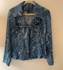Clara Sun Woo Blue Python Patent Leather Jacket L