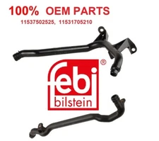 FEBI OEM WATER ENGINE HEATER INLET COOLANT PIPE 2PCS FOR BMW E39, E46