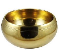 Tibetan Singing Bowl with Cushion and Mallet Relaxation Tool, 5-inch (Yellow)