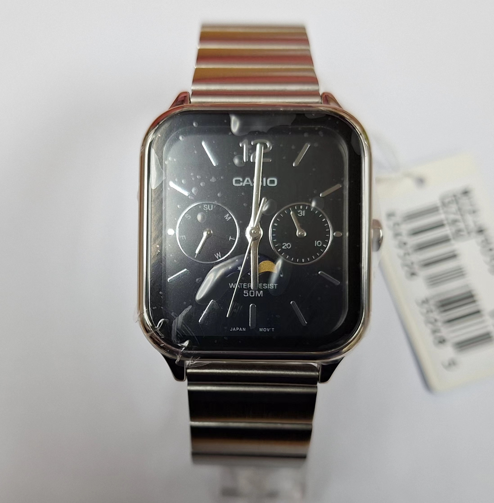 Casio MTP-M305D-1A Analog Moonphase Quartz Stainless Steel Band Men's ...