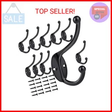 ZEYU Wall Hooks,10Pcs Coat Hooks Hardware Towel Hooks for Hanging Coats Double N