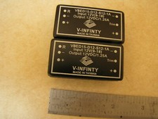 Lot of 2 Isolated DC-DC Converters 15W 12V Out, 9-18V In CUI VBED15-D12-S12-1A