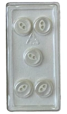 Buttons Mother of Pearl Round Eye 2-Hole 5-Pack 3/8" 10MM Dill No. 78 Germany