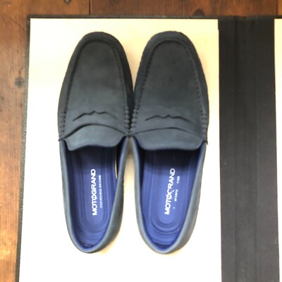 Cole Haan Motogrand Shoes Men’s 1/2M Blue Loafers Leather Driving Moc 
