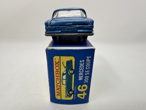 Matchbox Lesney Vintage Mercedes 300 SE Coupe #46 Blue Doors Open Original Box - Picture 5 of 24