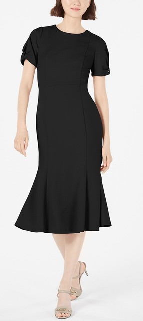 trumpet midi dress