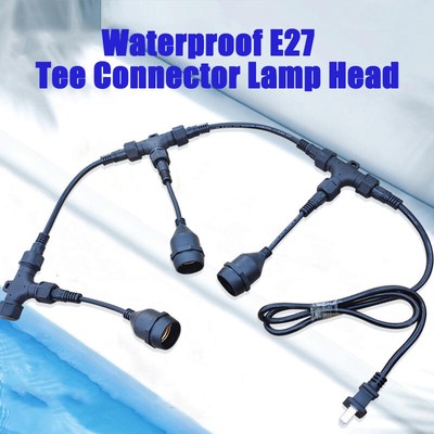 Waterproof Lamp Cap/3-Way Connector/Male Extension Wire Outdoor E27