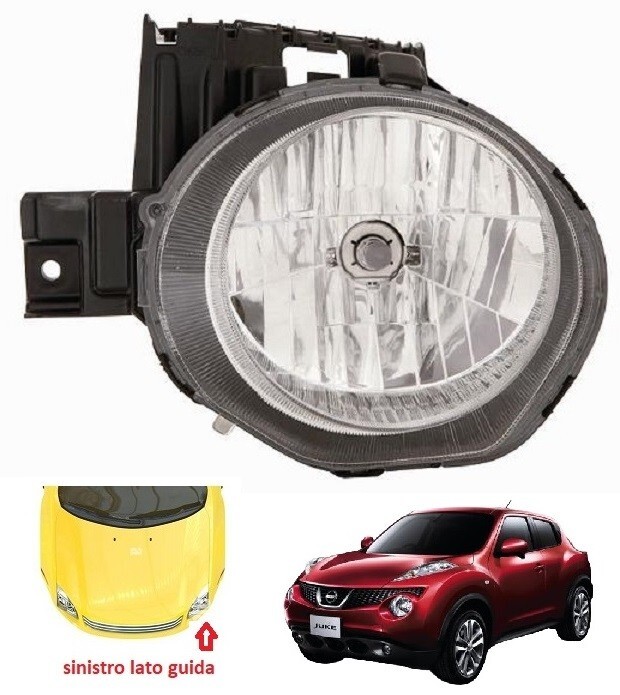 FARO FANALE PROIETTORE SX H4 INFERIORE NISSAN JUKE 2010 -2014 NUOVO