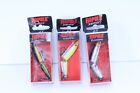 (3) New Rapala J-7 Jointed Floating Crankbait Fishing Lures Gold, Silver, Chart.