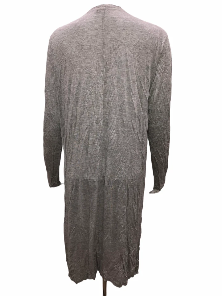 Cardigã Lisa Rinna Collection malha frente aberta cinza urze claro tamanho grande - Imagem 2 de 2