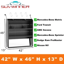 Van Shelving Storage System For Ford Transit, GM,NV, Promaster, Sprinter, Metris