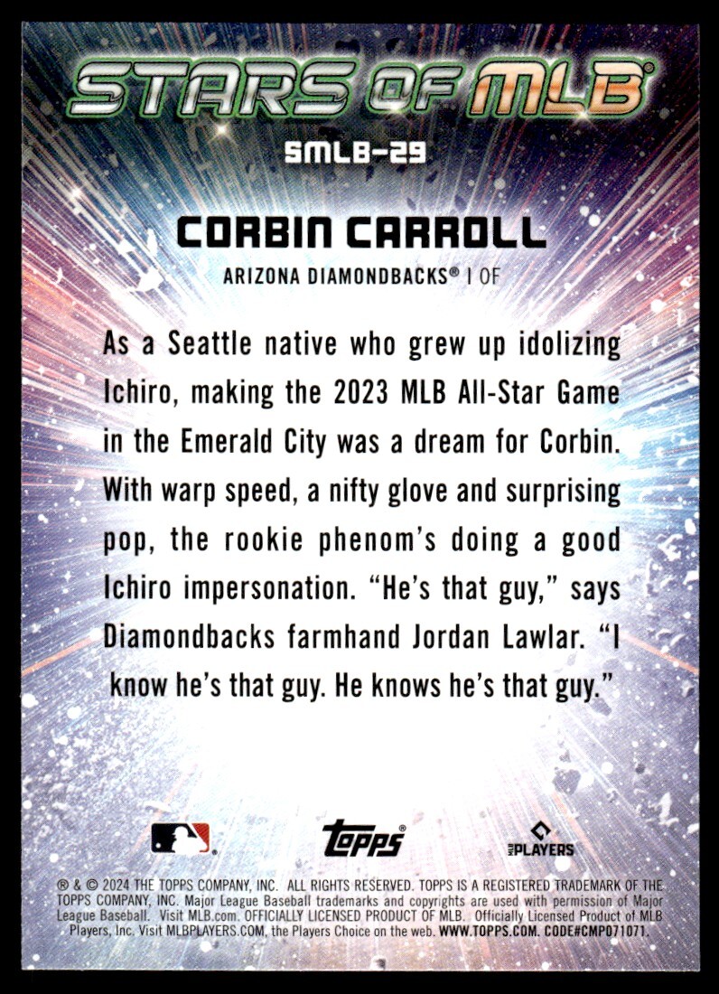 2024 Topps Series 1 Stars of MLB #SMLB-29 Corbin Carroll