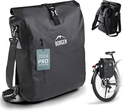 Fahrradtasche für Gepäckträger I 25 L - 100% Wasserdicht - Tragegriff und Schult