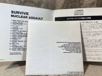 NUCLEAR ASSAULT Survive JAPAN CD 25DP 5179 1988 OBI s13065 | eBay