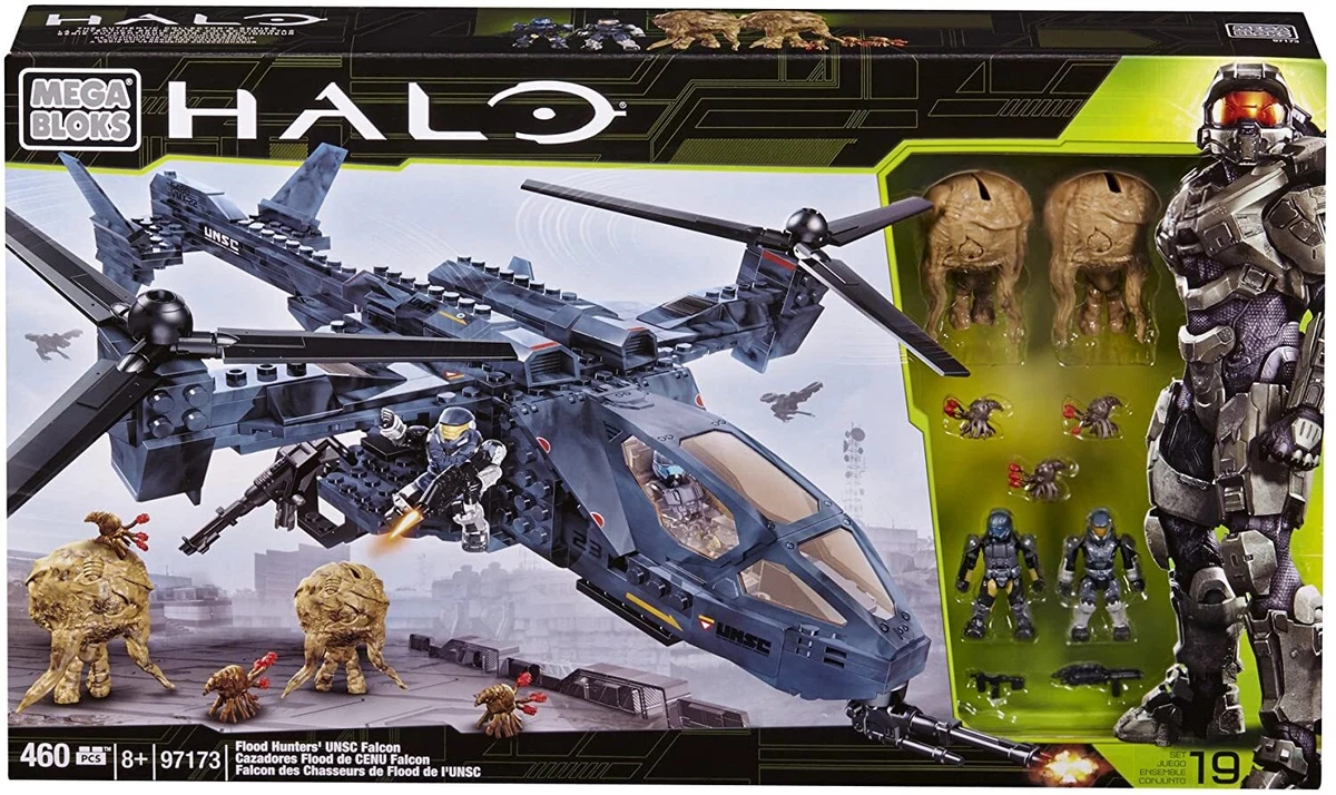 Mega Bloks Halo Flood Hunter s UNSC Falcon 97173 New Rare