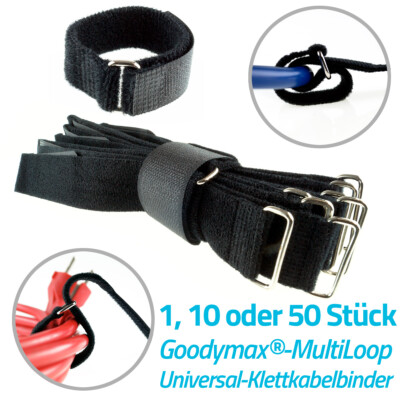 1/10/50  Goodymax  MultiLoop Klettkabelbinder beidseitig Klett Band Binder Kabel