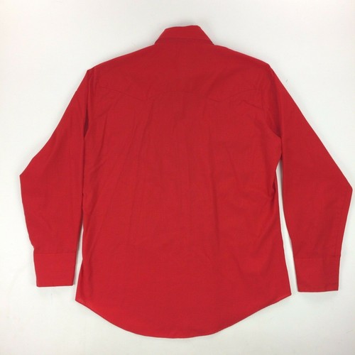 Chute #1 Uomo Taglia 16.5 (34/35) Rosso Nero Perla Snap Long Slv Western Camicia Cowboy - Foto 9 di 12