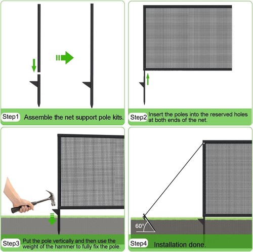 Reflective Driveway Guard for Kids - Durable 36' Wide Net with Reliable Support - Picture 6 of 9