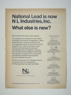 National Lead  industries 1971 Vintage Print AD New York NY