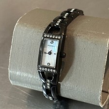 Fossil F2 Women's Quartz Watch Black Analog Gemmed ES-1729 5.75 inch 12 mm