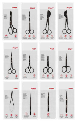 Pfaff Schneiderscheren, Stickscheren, Applikationsscheren, Pinzetten,Nahttrenner