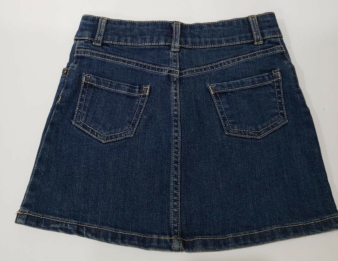 NWT Carters Girls Blue Denim Jean Skirt Adjustable Waist Pockets