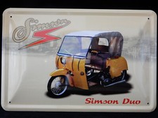 Blechschild Simson Moped Duo DDR Suhl Motorrad 20 x30