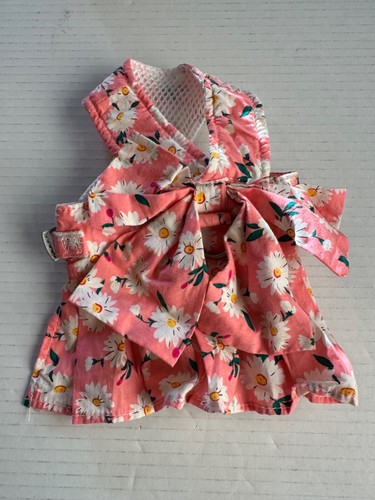 CUTE GIRLS DOG FLOWER DRESS WITH MATCHING LEASH- SIZE XS