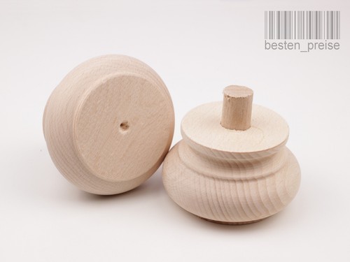 4-er SET Ø90 Möbelfüße Möbelfuß Schrankfüß Sofafuß Holz Buche BUCHEN HOLZ /NDR07 - Bild 3 von 5