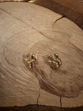 Signed AVON Sparkling Package Earrings Christmas Gift Rhinestone Pierced 1992 Vi