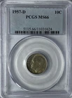 1957 D 10c Roosevelt Proof Dime Ten Cents PCGS MS66 Denver