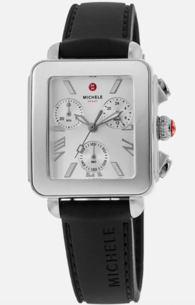 Michele Women’s 40mm Watch (grey silicone band) Michele Cape Women main image 4