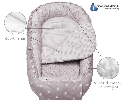 Medi Partners Riduttore Lettino Neonato - 100x60x15 Nido Antisoffoco Neonati Boz foto 3