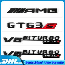 GT63S V8BITURBO4matic+ Schwarz Schriftzug Emblem Set f&uuml;r Mercedes Benz GT AMG