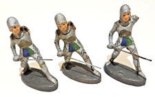 Elastolin Knights Toy Soldiers Germany Lot of 3 Damaged No Shields Composition