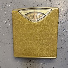 Vintage Counselor Bathroom Scale Atomic Starburst MCM White Gold Made in USA