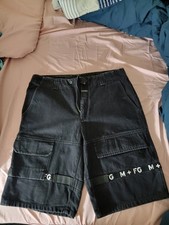 Vintage Marithe Francois Girbaud Shorts Men s 36 Black Baggy Strap Denim