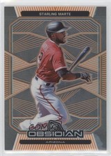 2020 Panini Chronicles Obsidian Electric Etch Orange 26/50 Starling Marte c2a