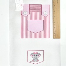 Hand Painted Needlepoint Canvas LB Designs Pink Overalls Tooth Fairy pillow