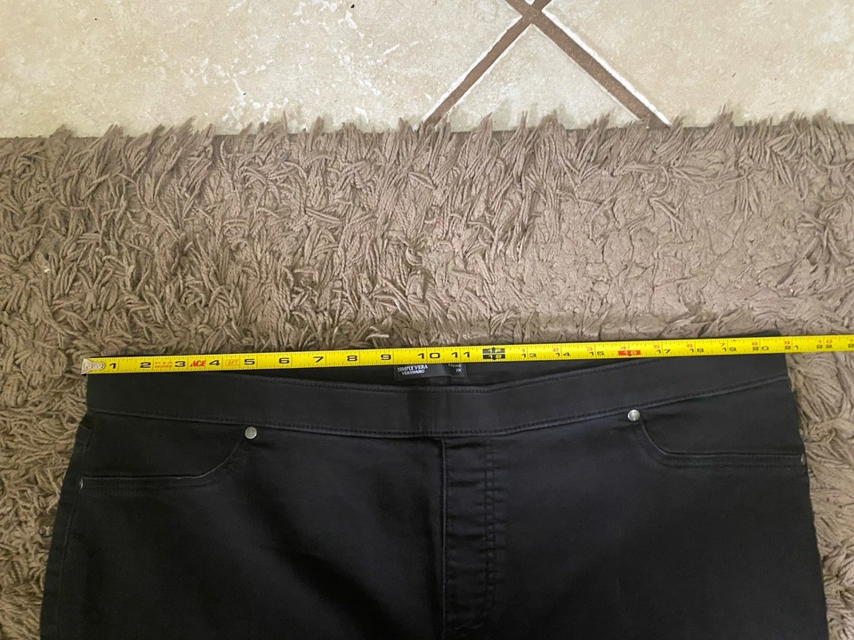 Legging Simply Vera Wang Talla 2X Negro Elástico Pantalón Denim Jean Informal Oficina Foto 2 de 4