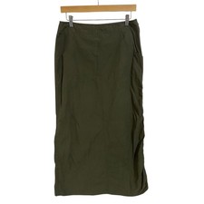 Ralph Lauren Vintage Olive Green Utility Maxi Skirt Y2K Safari Preppy Academia 6