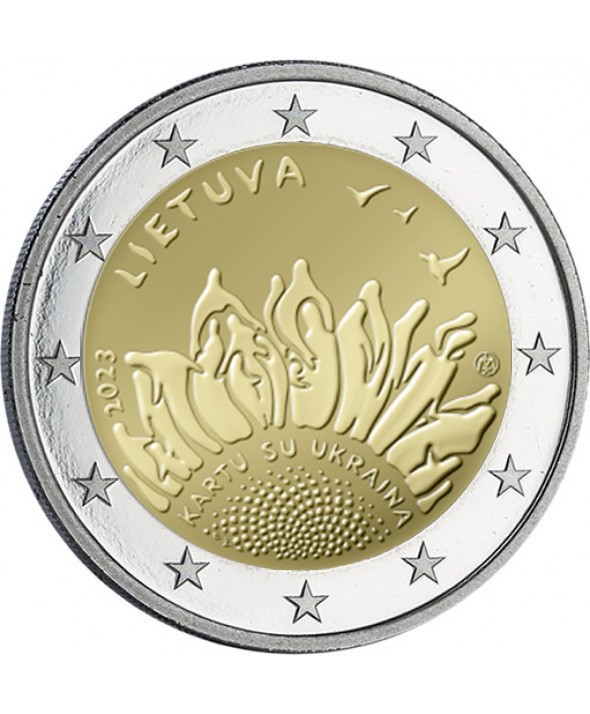 Lituanie 2 Euros Commémo. 2023 - Ensemble avec l'Ukraine (Kartu Su Ukraina)