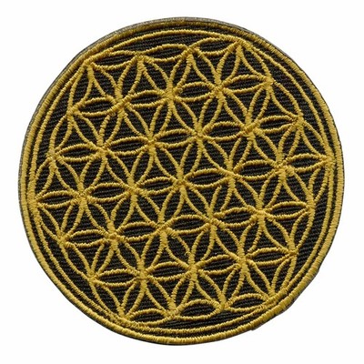 Aufnäher Blume des Lebens gold oder silber Patch