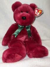 Ty Beanie Buddy TEDDY the Cranberry Bear 14 Inch MWMT Free Shipping